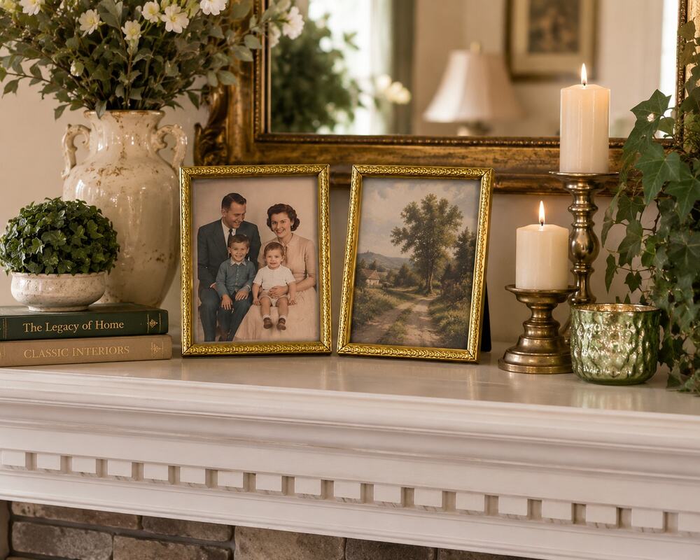Vintage Gold Tone 5x7 Picture Frames Pair